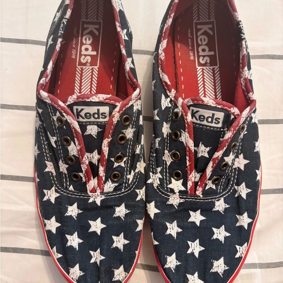Keds Blue and White Patriotic Canvas Sneakers - Picture 1 of 5